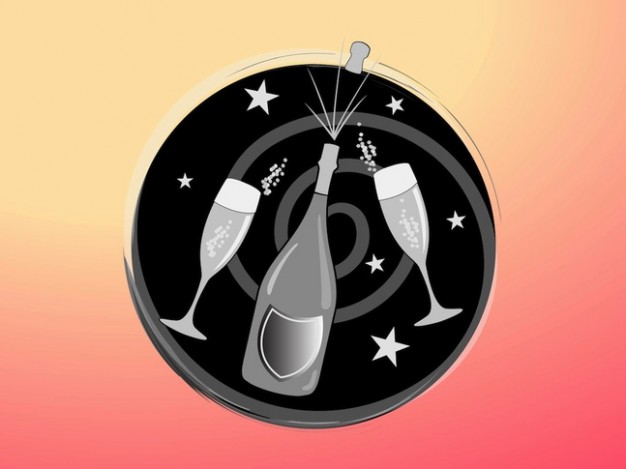 New Year new Champagne year anniversary icon about Sparkling wine New Years Eve